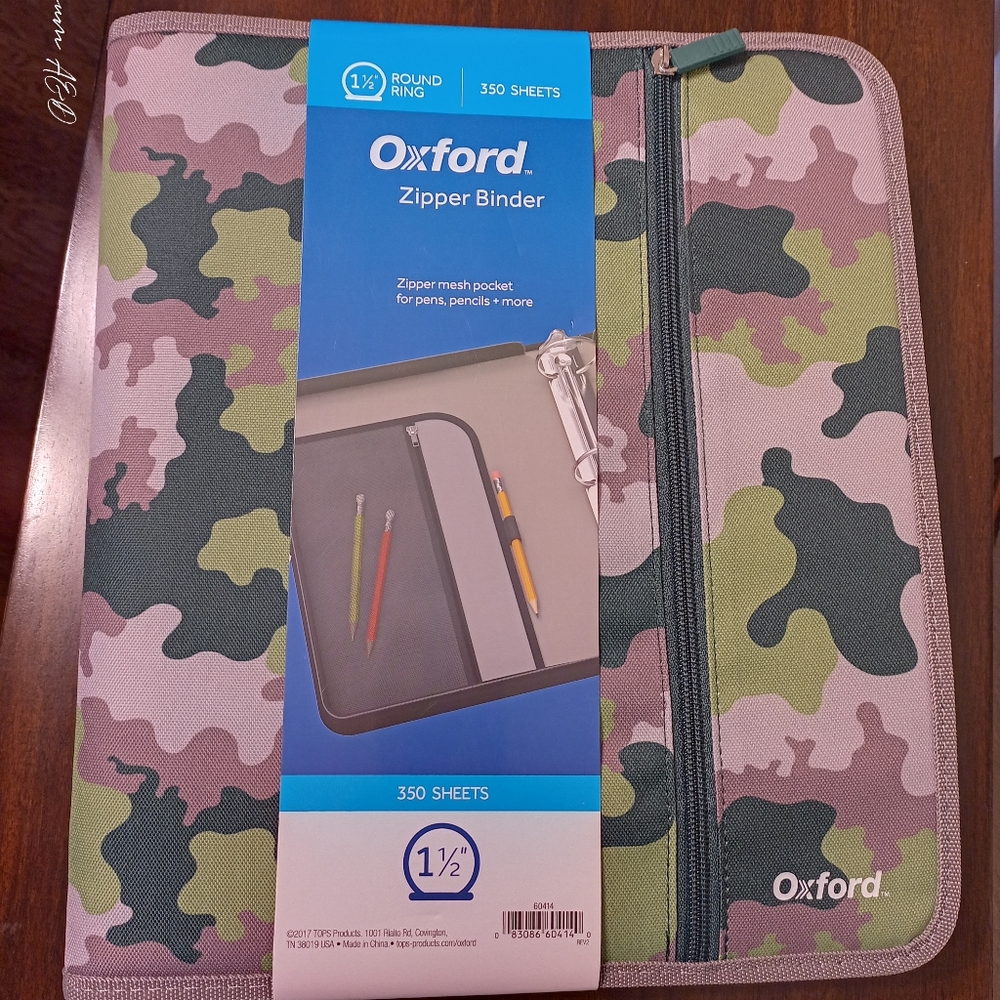 Oxford 1.5" camouflage binder